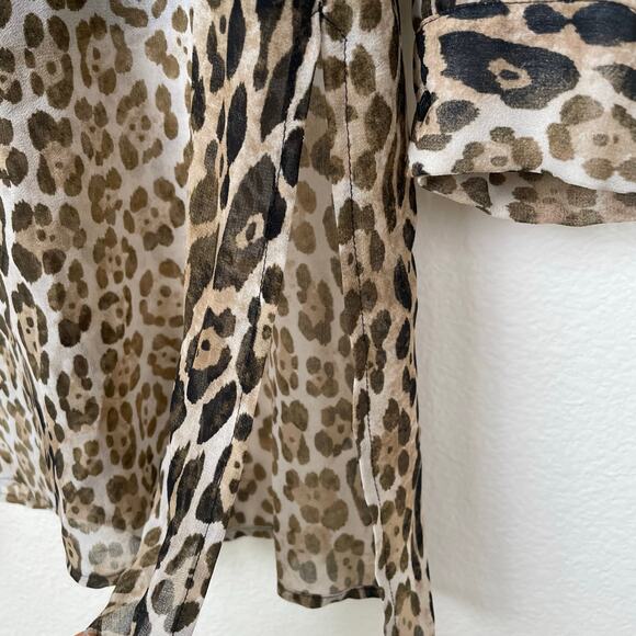 Calvin Klein Womens Dress Sz S 70s Mod Shift Leopard Go Go Boho Hippie Classic - Picture 8 of 9